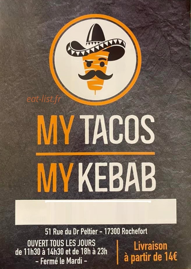 My Tacos My Kebab — carte page 1