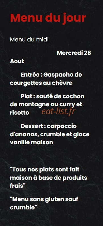 Restaurant L 'Art Doise — carte page 8