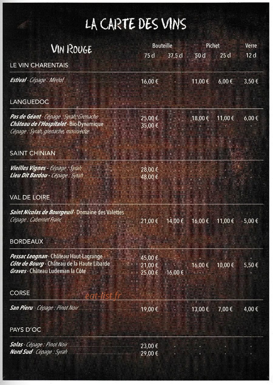Restaurant L 'Art Doise — carte page 12
