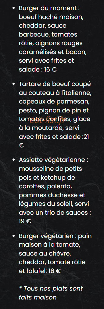 Restaurant L 'Art Doise — carte page 3