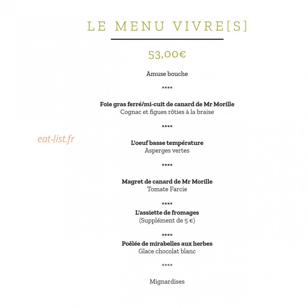 Restaurant Vivre(s) — carte page 6