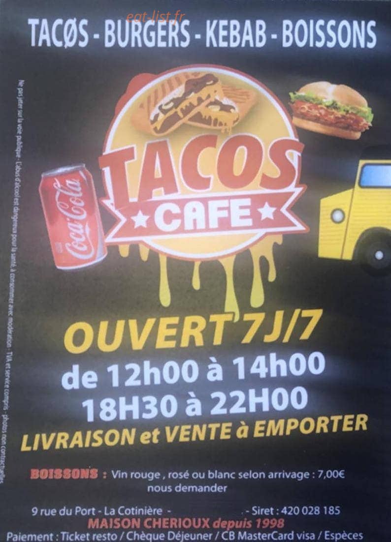 Tacos Café — carte page 1
