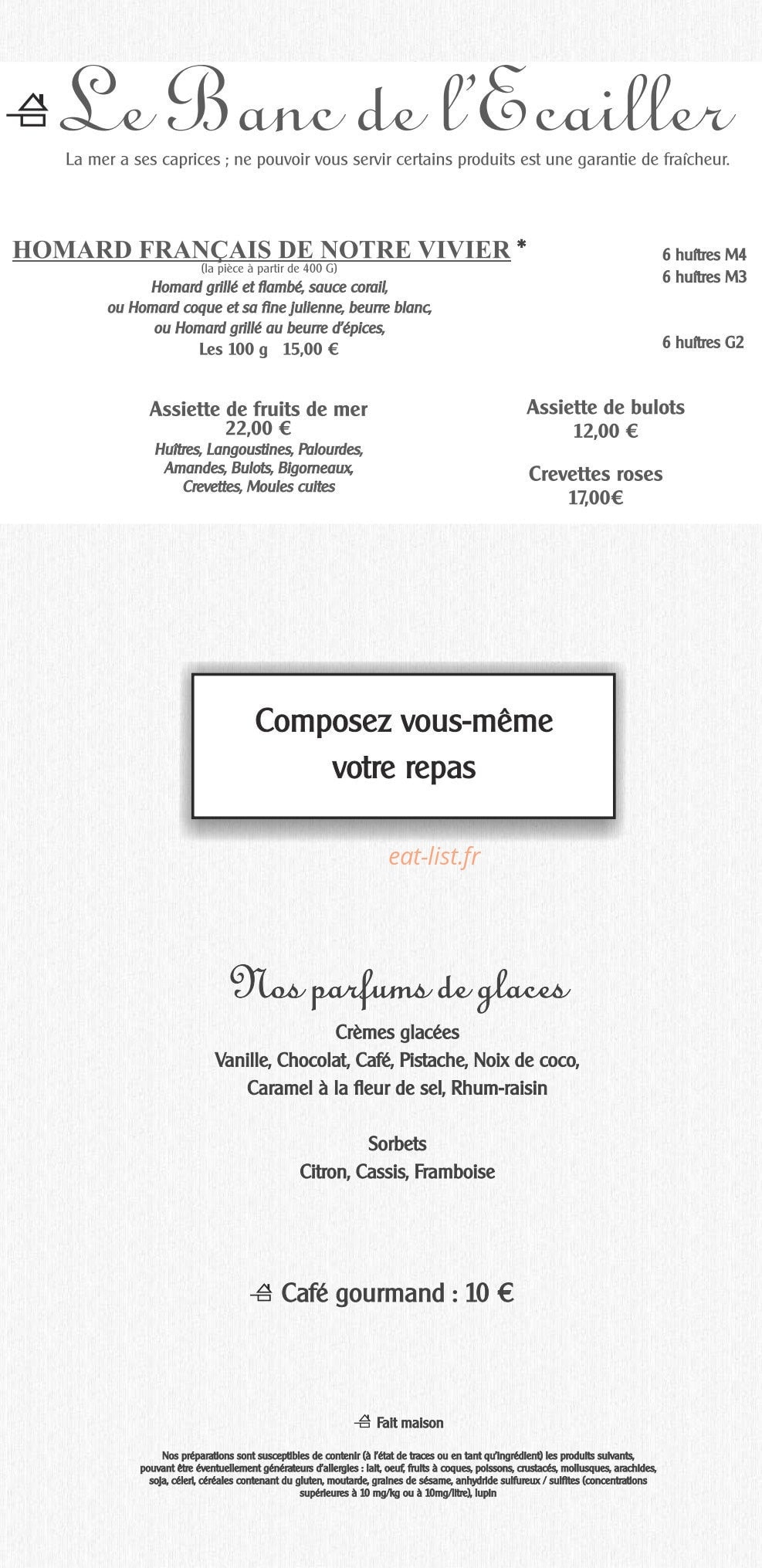 L'Ecailler — carte page 3