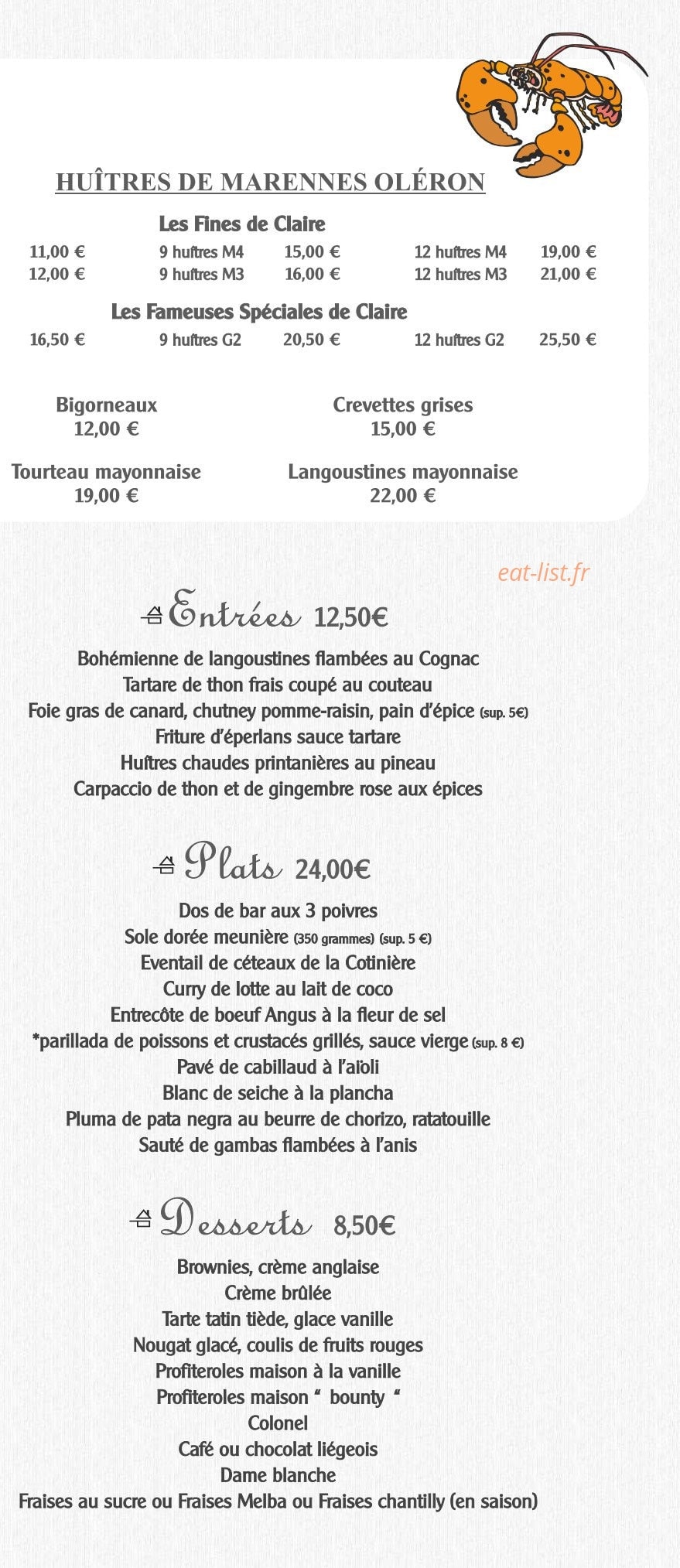 L'Ecailler — carte page 4