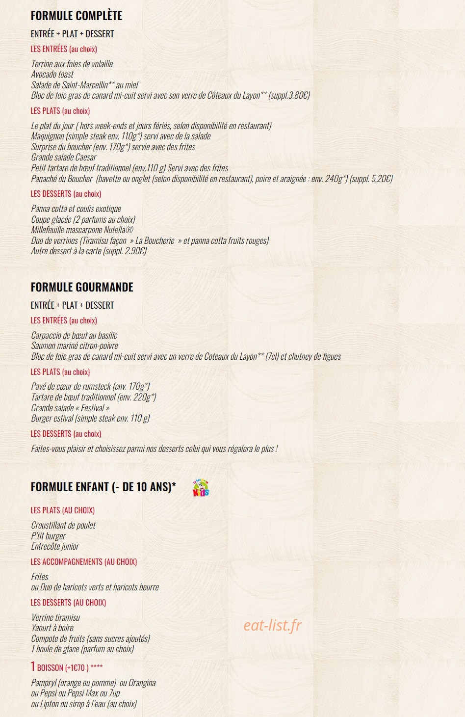 La Boucherie — carte page 10