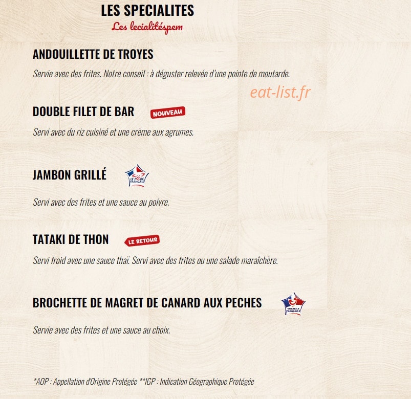 La Boucherie — carte page 6
