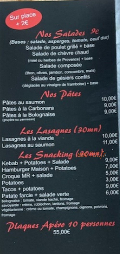 La p'tite fringale — carte page 4