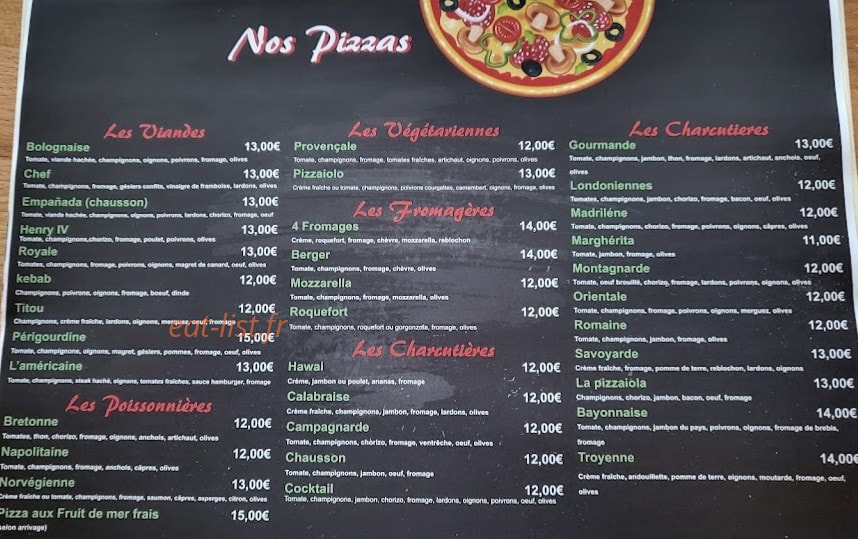 La p'tite fringale — carte page 2