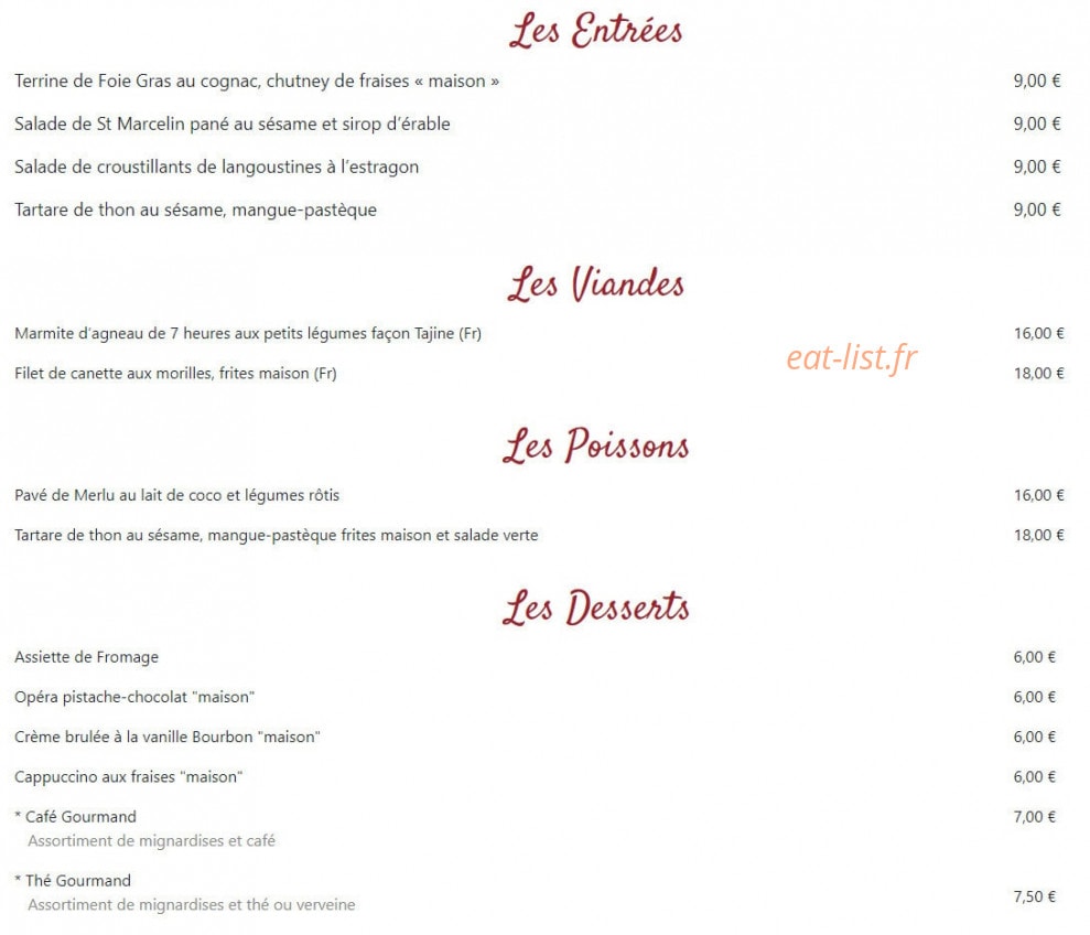 La Pergola — carte page 2