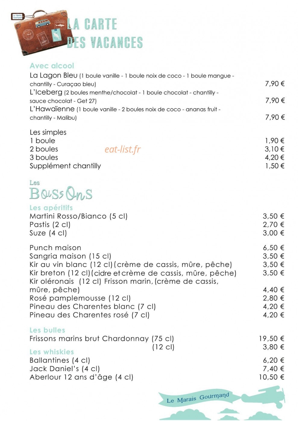 Le Marais Gourmand — carte page 4