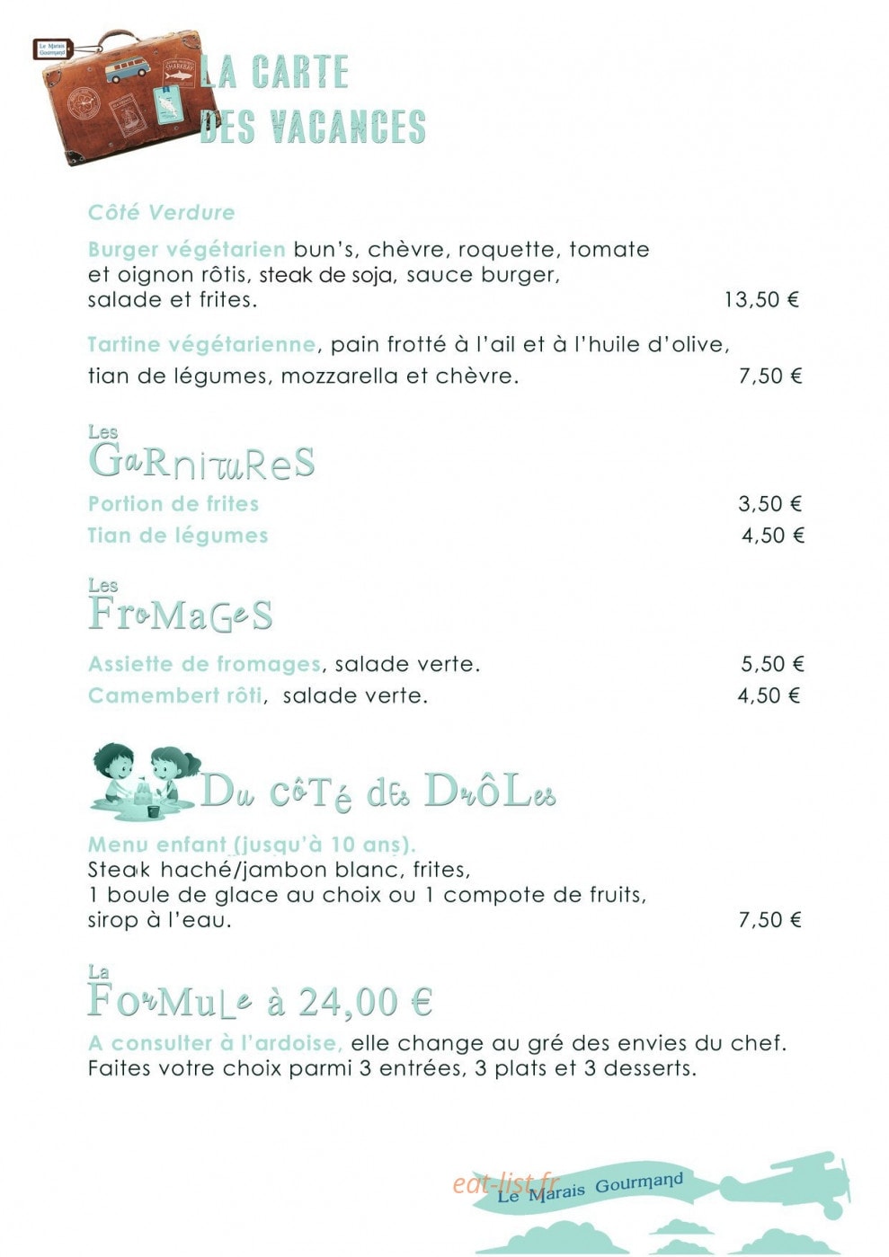 Le Marais Gourmand — carte page 3