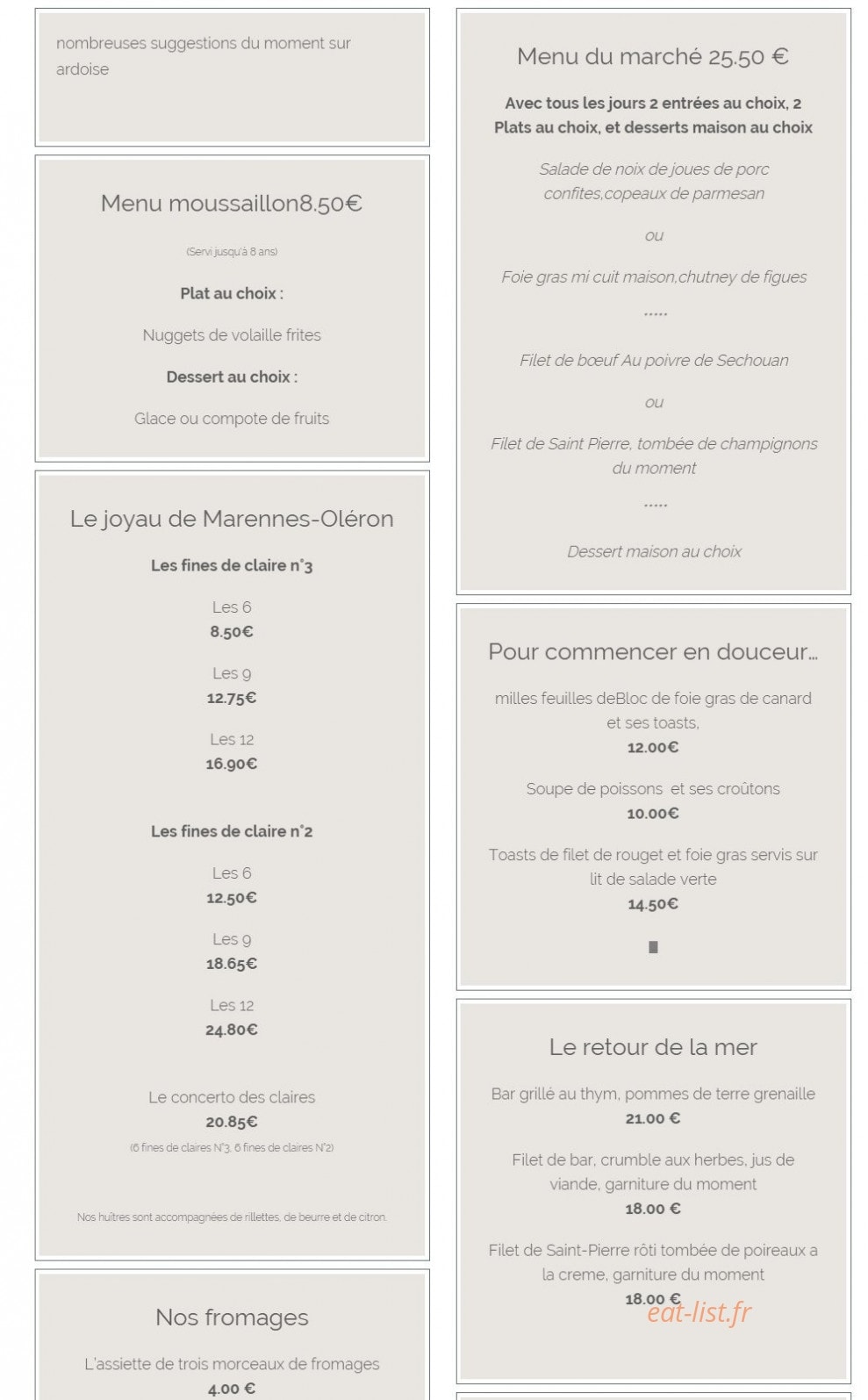 La grillardiére — carte page 2