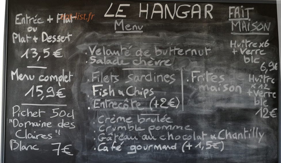 Le Hangar — carte page 1