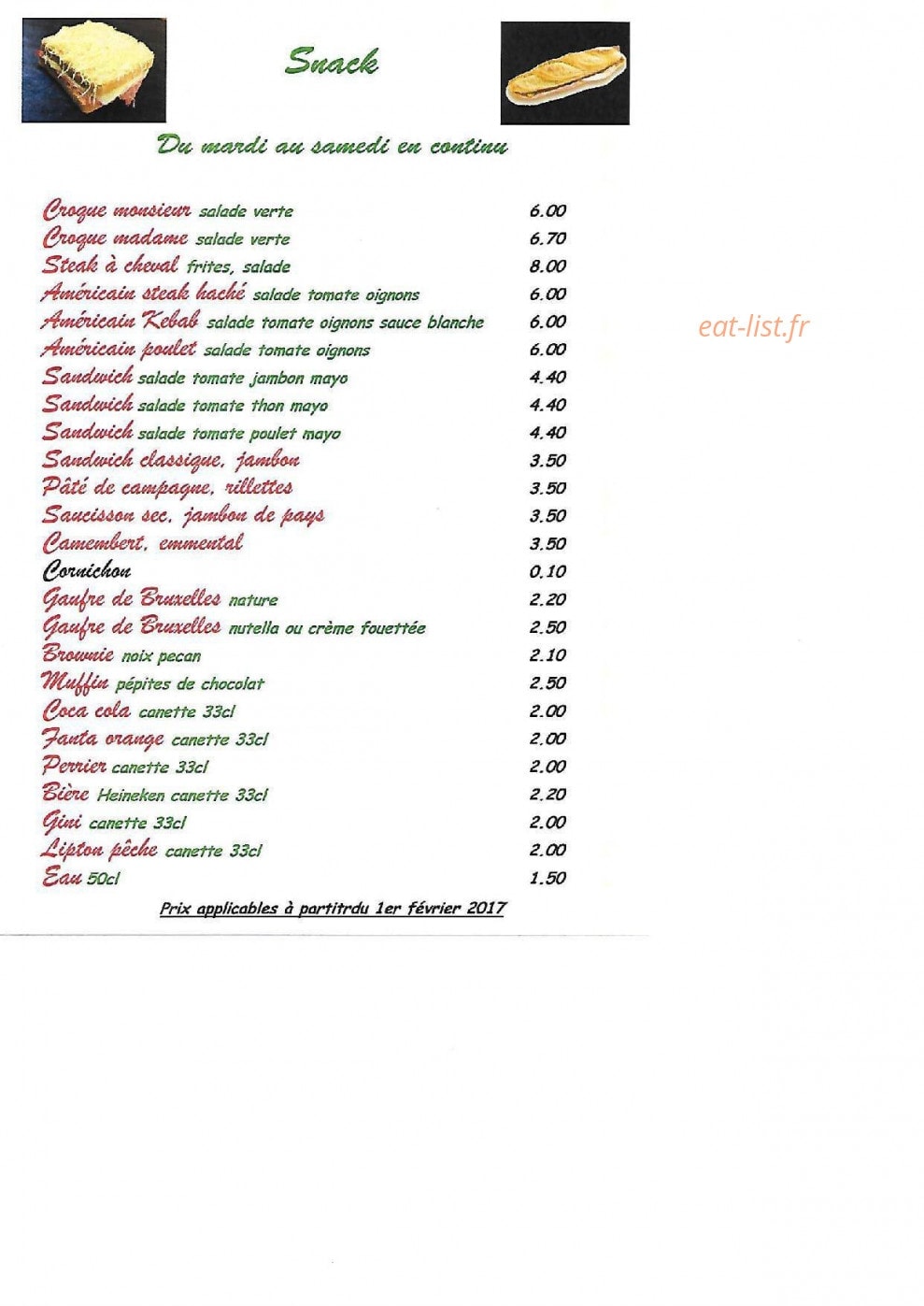 Le Loulay's — carte page 2