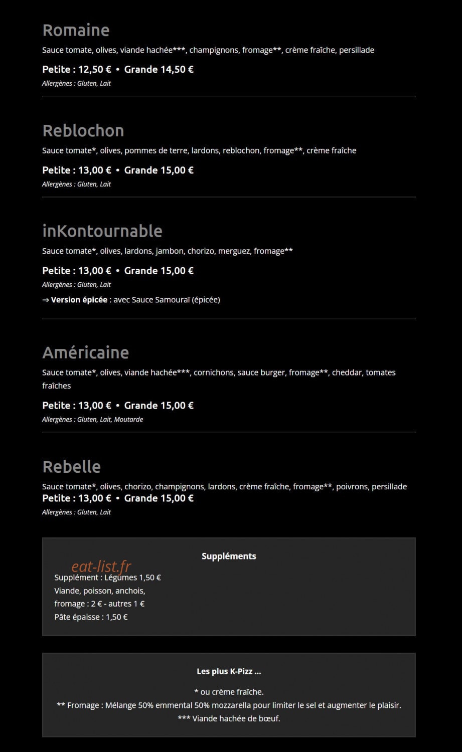 Kpizz — carte page 4