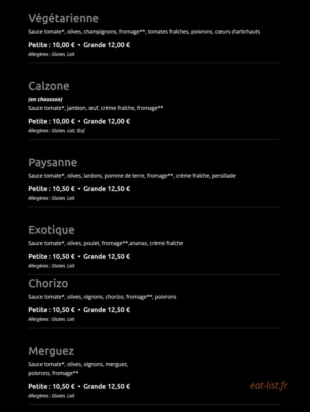 Kpizz — carte page 2