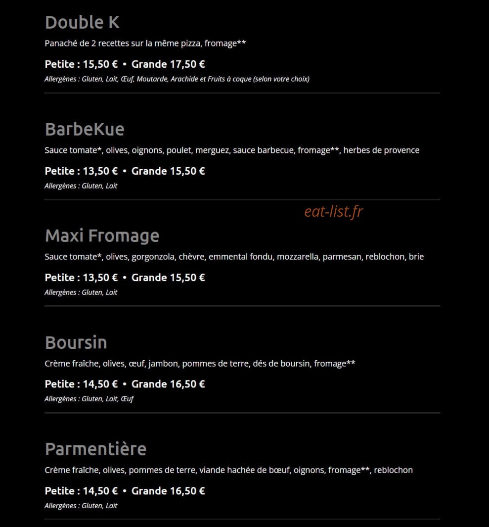 Kpizz — carte page 6