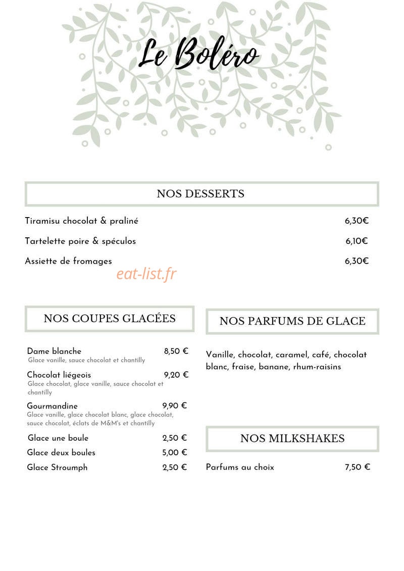 Le Boléro — carte page 3