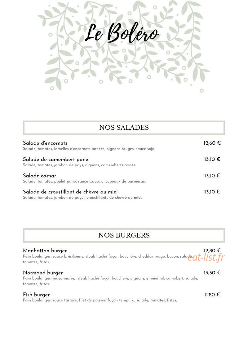 Le Boléro — carte page 2