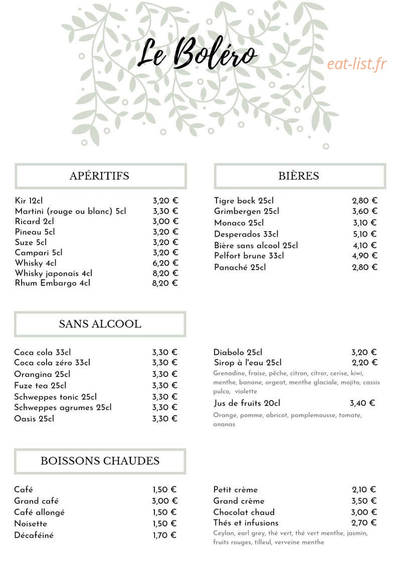 Le Boléro — carte page 6