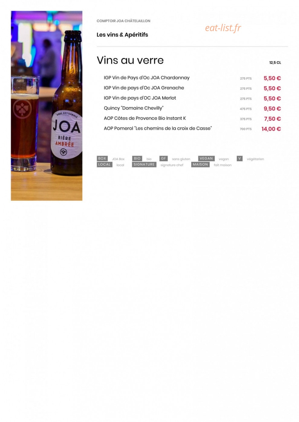 Le Comptoir JOA — carte page 4