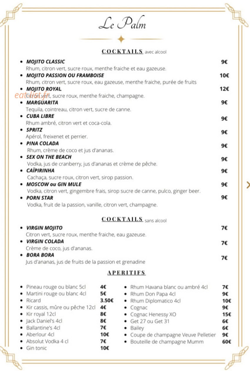Le Palm — carte page 5