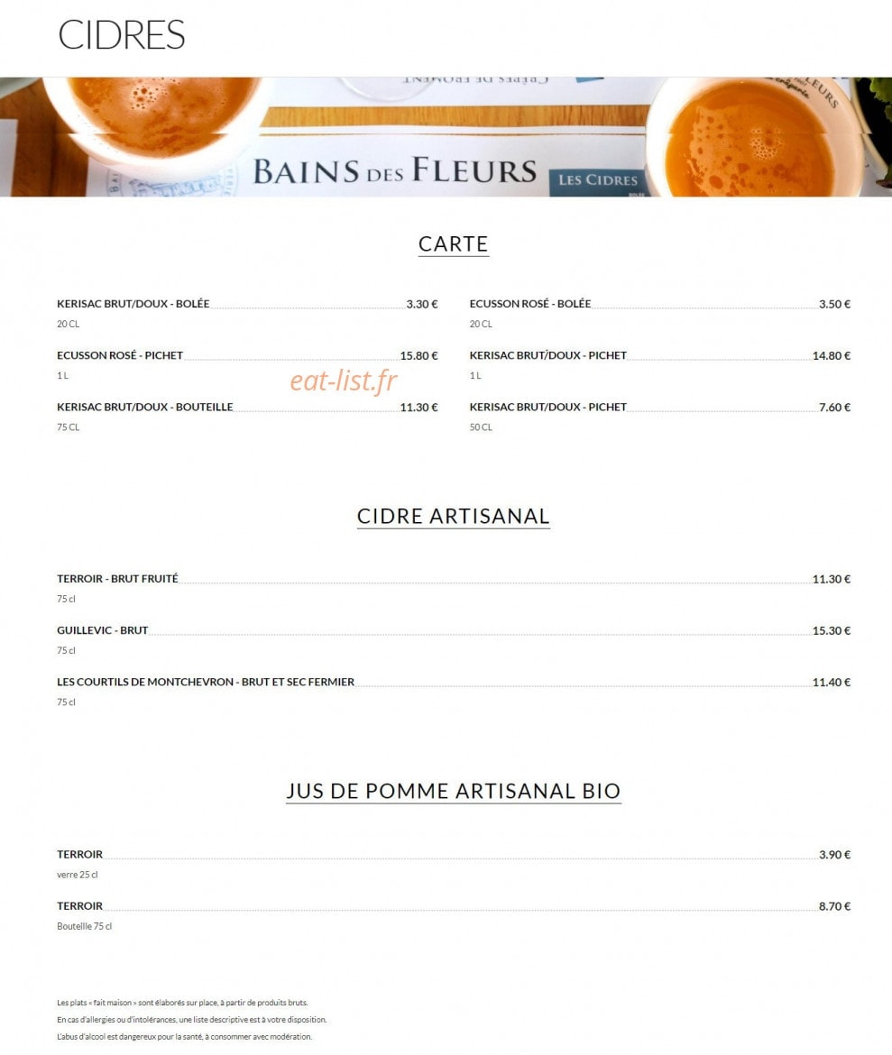 Les Bains des Fleurs — carte page 4