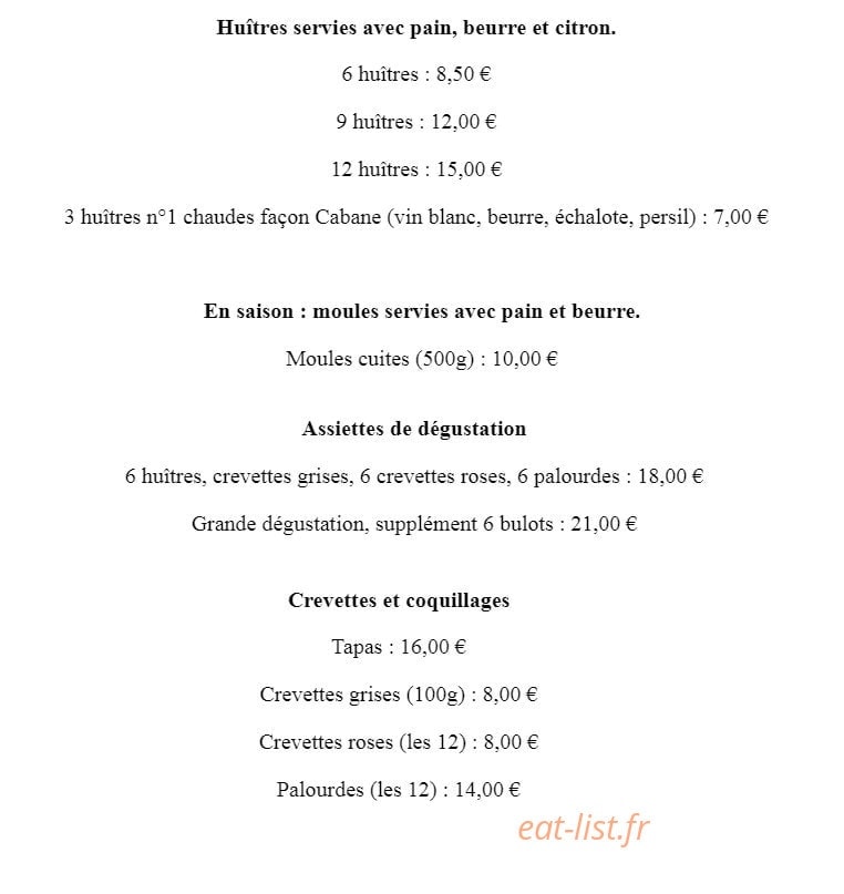 L'Ambiance Cabane — carte page 1