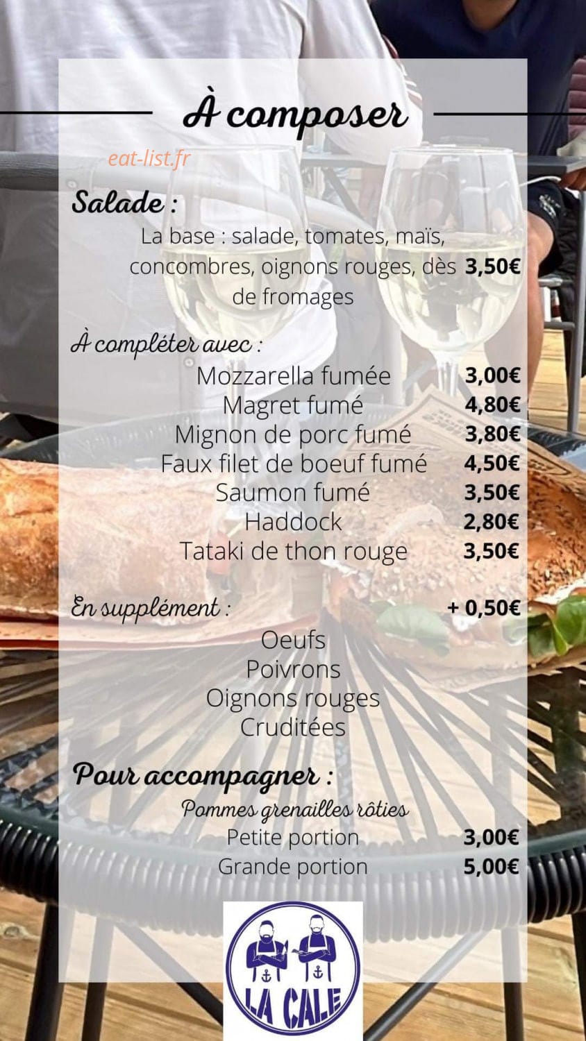 La Cale Fumoir — carte page 3