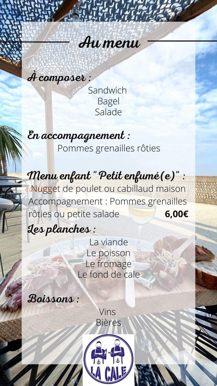 La Cale Fumoir — carte page 1