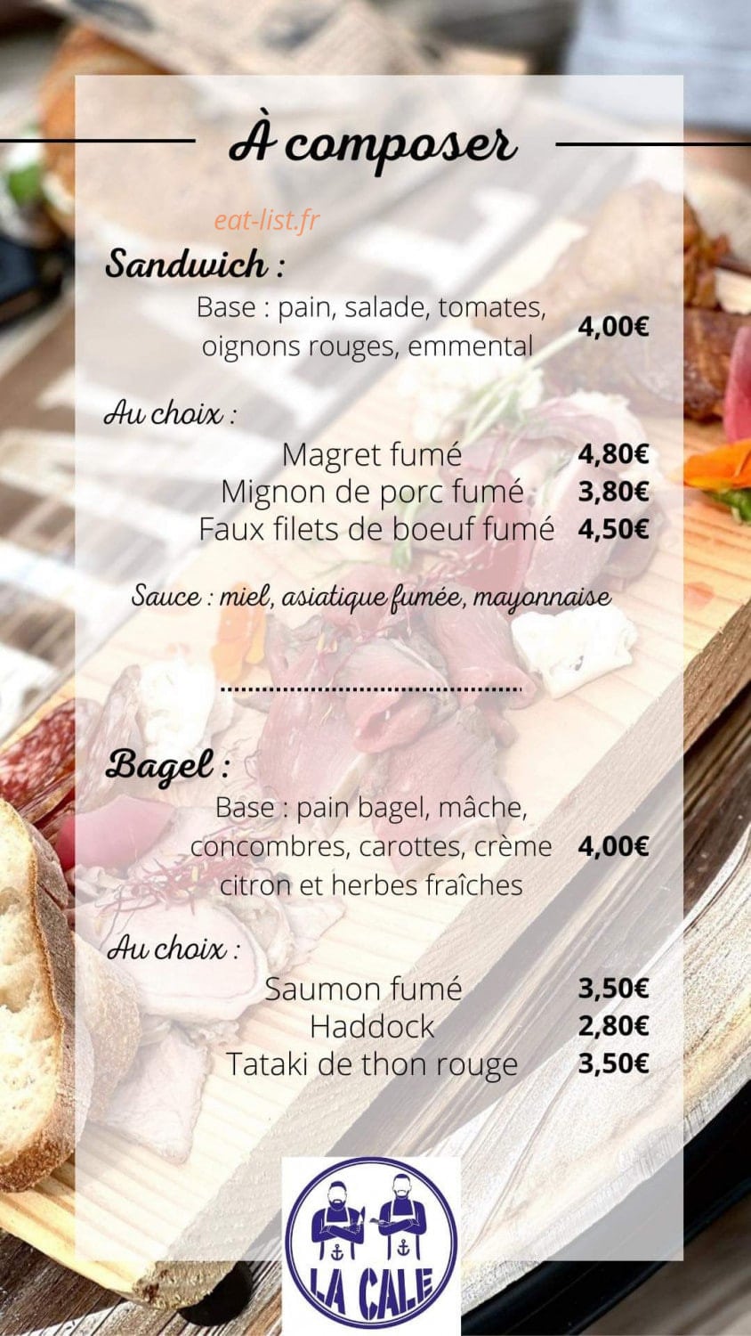 La Cale Fumoir — carte page 2