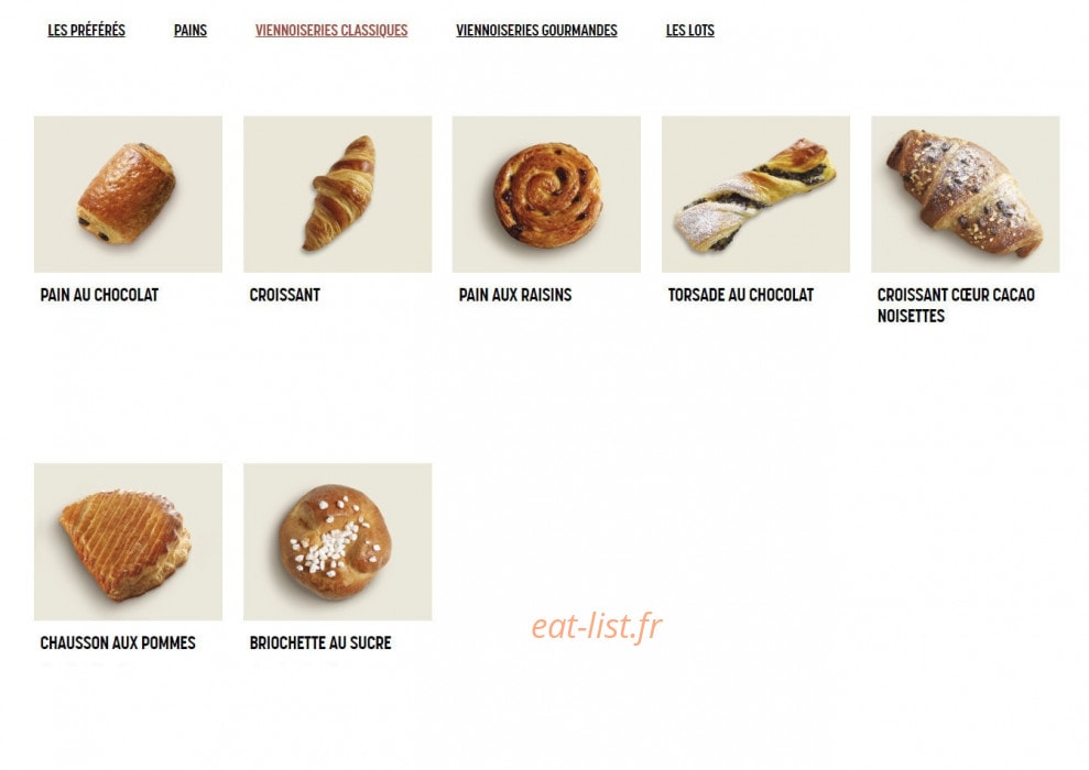 Brioche Dorée — carte page 9