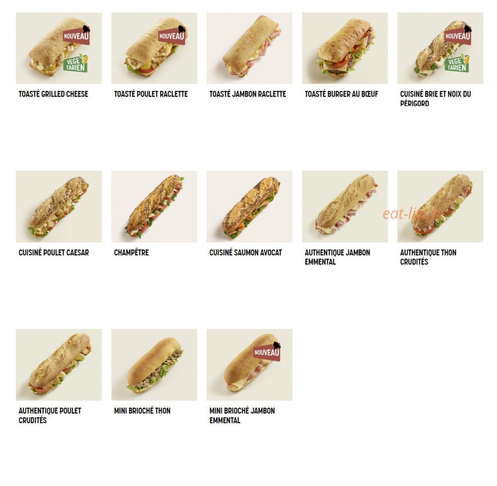 Brioche Dorée — carte page 1