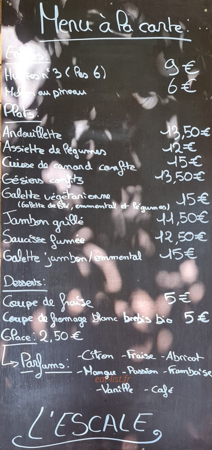 L’Escale — carte page 1