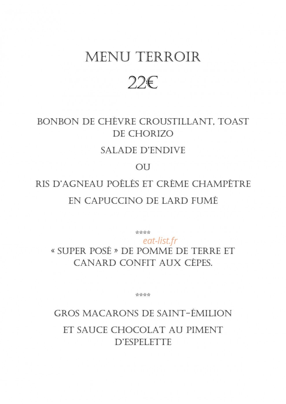 L'art dit vin — carte page 2