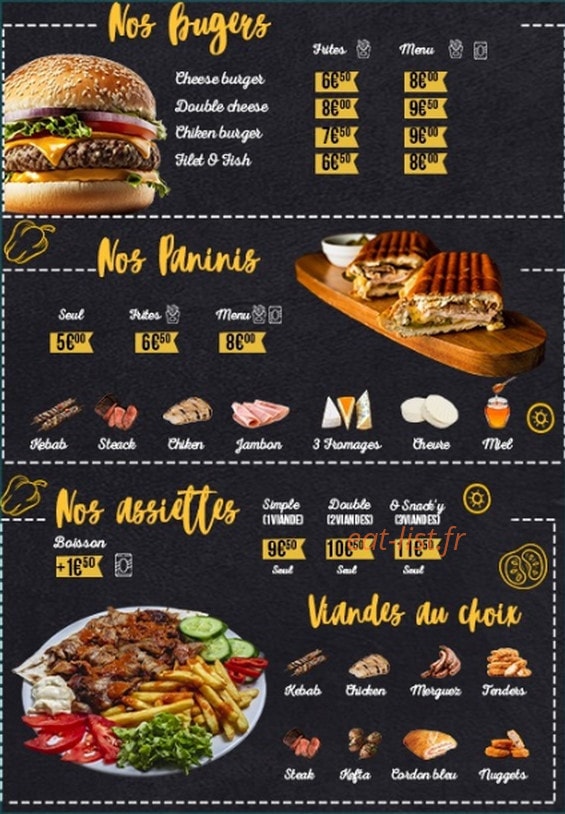 Ô Snack'Y — carte page 3