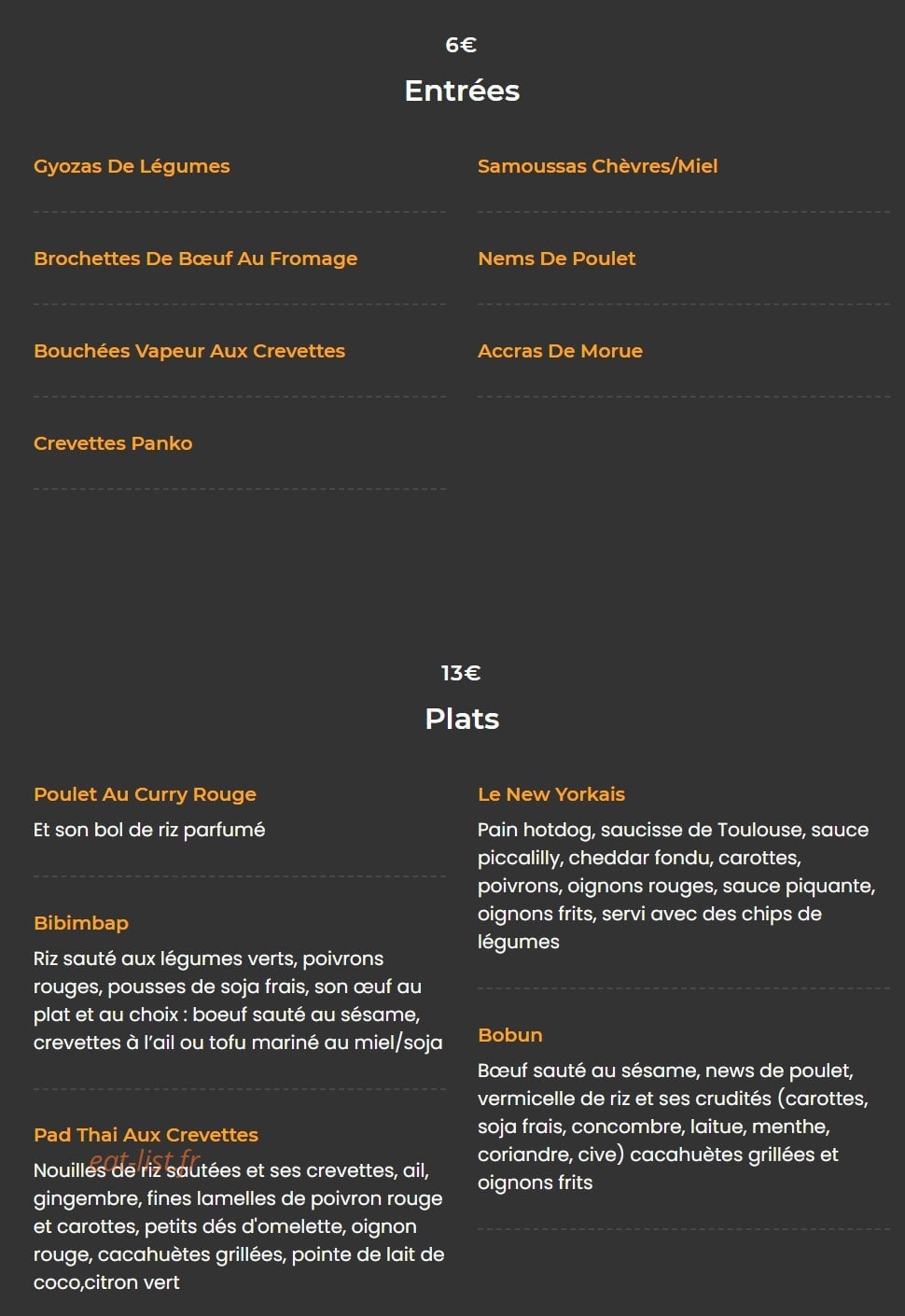 Le Bain Marie — carte page 1