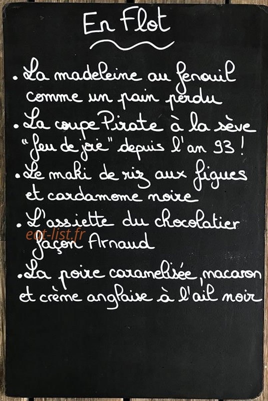 Carte et menu de Le Relais des Salines à Le Grand Village Plage — Exemple de menu