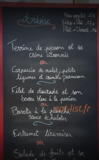 Carte et menu de Hissez Ø à Saint Trojan les Bains — Exemple de menu