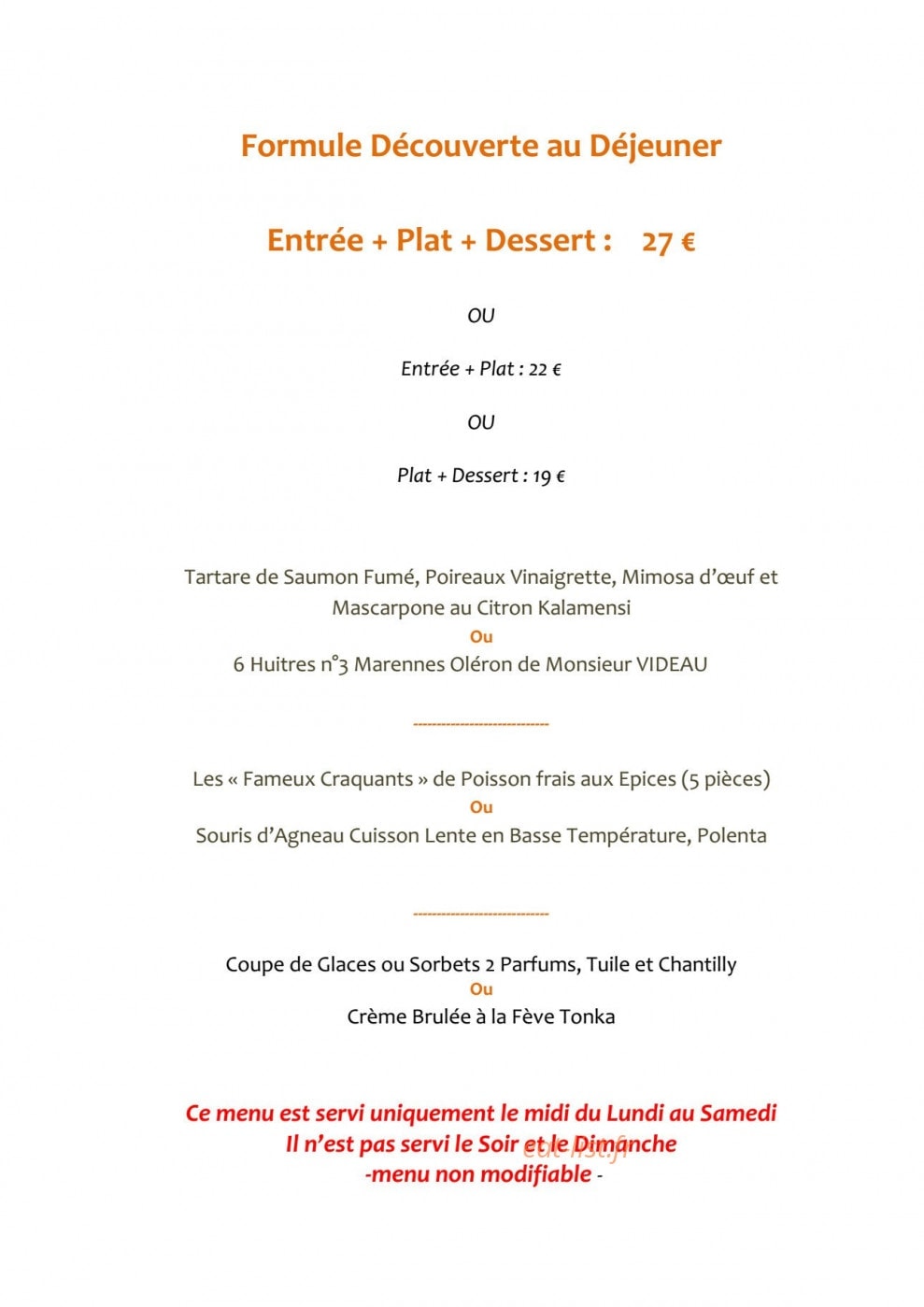 L'Albatros à Saint Trojan Les Bains - menu et photos