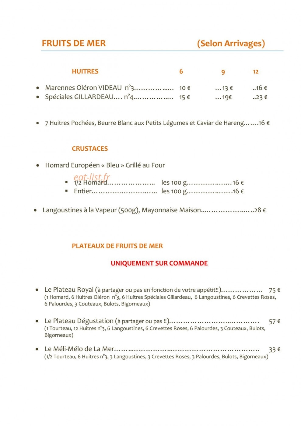 L'Albatros à Saint Trojan Les Bains - menu et photos