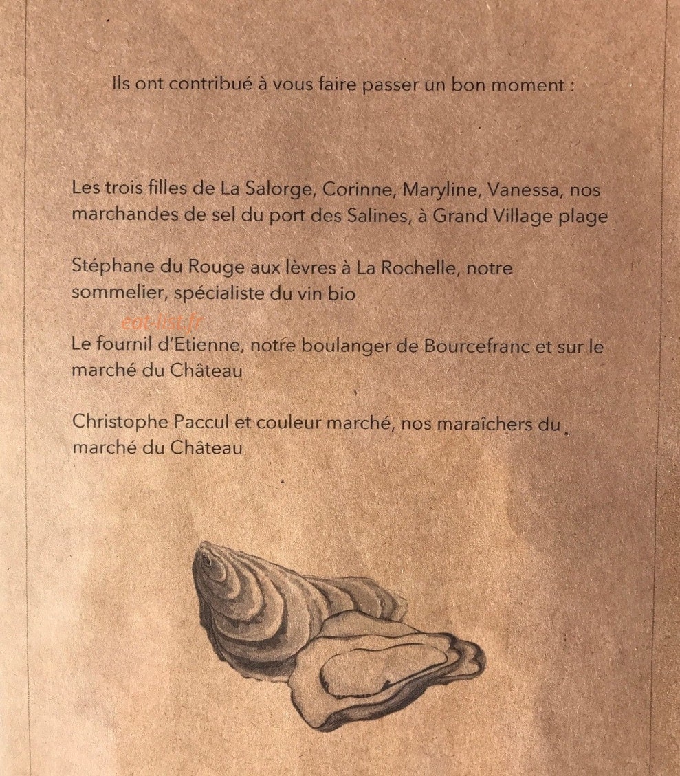 Carte et menu de La Verte Inconnue à Saint Trojan les Bains — Informations