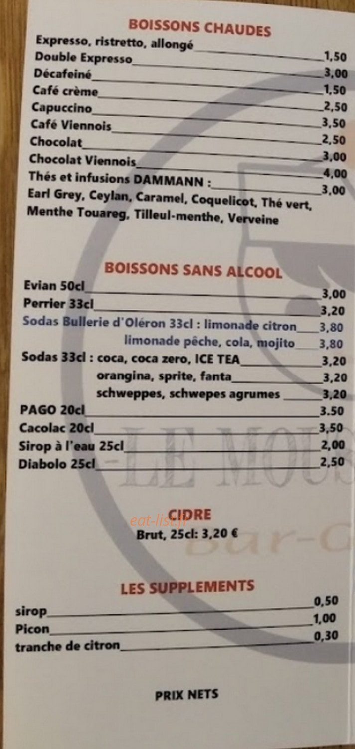 Le Moussaillon — carte page 4