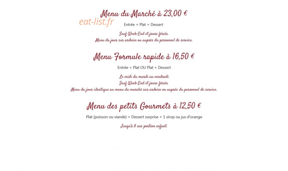 Restaurant L'Ecume — carte page 2