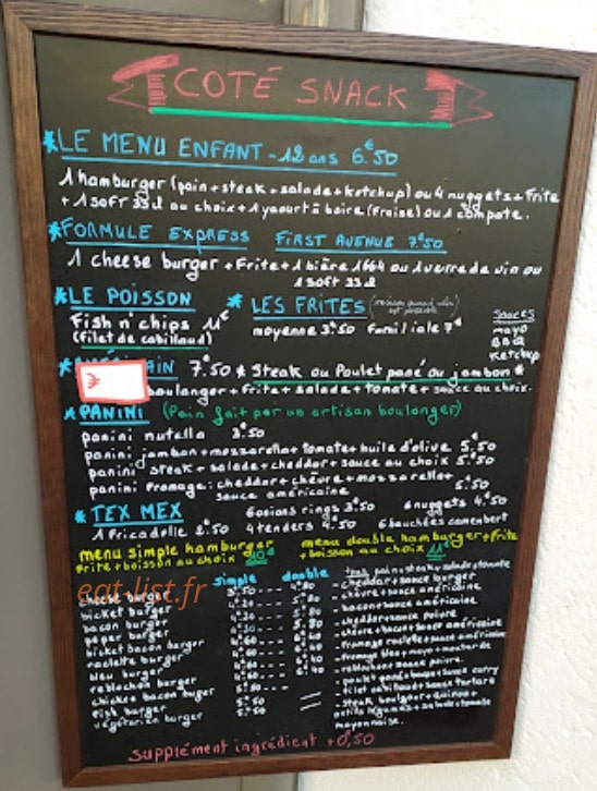 Burger Avenue — carte page 1