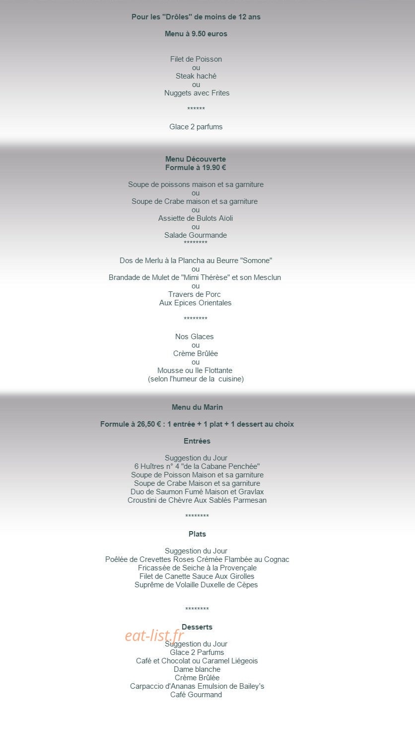 Chez Gaby — carte page 1