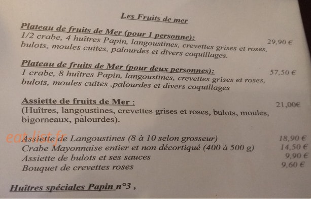 Chez Roberte — carte page 2