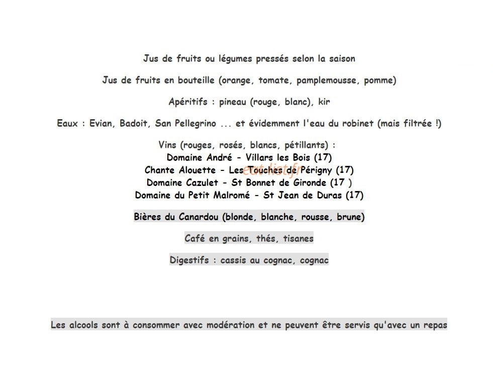 Carottes et Gingembre — carte page 2