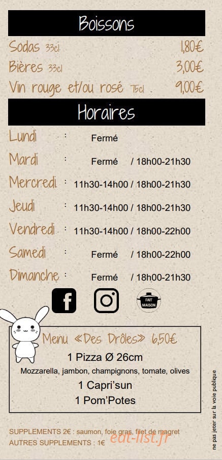 La Favola — carte page 6