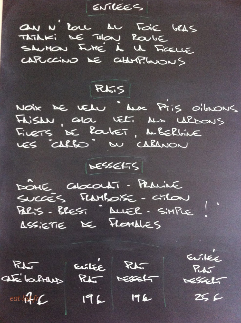 Le Cabanon — carte page 1
